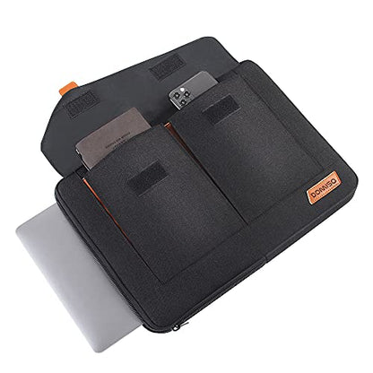 DOMISO 17-17.3 Inch Laptop Sleeve Bag Business Briefcase Messenger Bag Compatible with 17.3" Dell Computer/HP Pavilion 17/ProBook 470/MSI GS73VR Stealth PRO/Dell/Lenovo/Acer/ASUS,Black - color: Black, size: 17 - 17.3 Inch