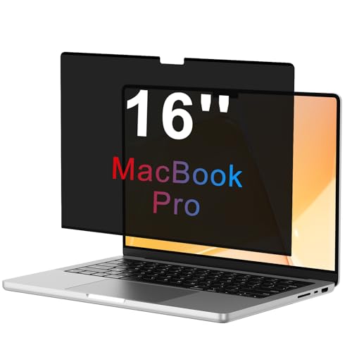OMOTON Magnetic Privacy Screen for MacBook Pro 16 Inch (2021-2024, M1-M4, Pro, Max), Anti-Spy Filter, Matte Anti Glare Blue Light Protector, Easy Install & Remove - size: MacBook Pro 16 Inches