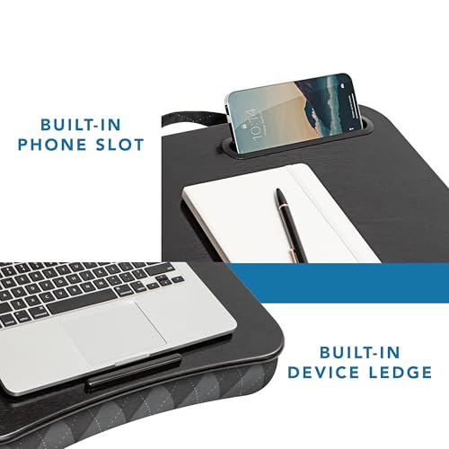 LAPGEAR Designer Lap Desk – Gray Argyle, 2-Pack with Storage Basket - color: Gray Argyle, size: 2-Pack Lap Desks + Basket