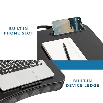 LAPGEAR Designer Lap Desk – Gray Argyle, 2-Pack with Storage Basket - color: Gray Argyle, size: 2-Pack Lap Desks + Basket