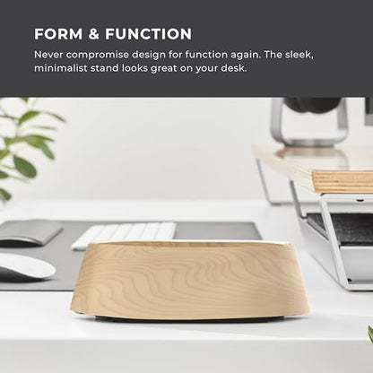 HumanCentric Vertical Laptop Stand in Maple Wood, Adjustable | Upright Adjustable Holder & Dock, Laptop Vertical Stand Fits MacBook Pro and Other Laptops .5" to 1.5", Clamshell Compatible - color: Maple Wood