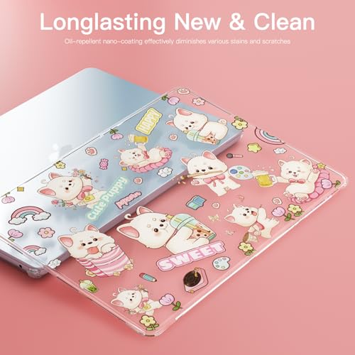 Batianda Premium Clear TPU Case for New MacBook Air 13.6" M5/M4/M3/M2 with Fun Pattern, Ultra-Slim Lightweight Protective Shell with Anti-Yellowing, Scratch Resistance & TPU Keyboard Cover, Cute Puppy - color: Cute Puppy