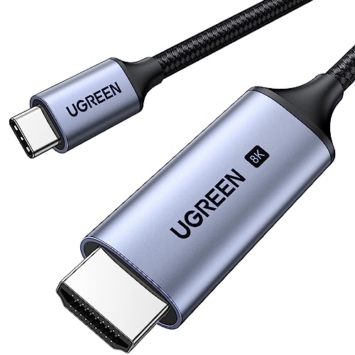 UGREEN USB C to HDMI Cable 8K@60Hz 4K@240Hz Thunderbolt 4/3 Type C to HDMI 2.1 Cable 48Gbps HDR HDCP2.3 Compatible for MacBook Pro Air iPad, Mac mini, iPhone 17 ProMax, Galaxy S26, Pixel 9, XPS, 6.6FT - size: 6.6FT
