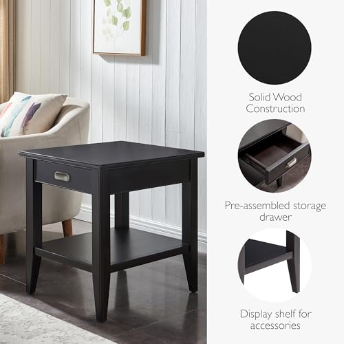 Leick Home Laurent End Table, 24", Black - color: Black