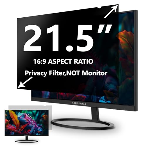 21.5 Inches Privacy Screen Filter for Computer 16:9 Widescreen Monitor | Removable | Privacy Shield | Anti Glare | Blue Light Filter | Eye Protection | Anti-Spy | Anti-Scratch Protector - size: 21.5" Privacy Screen (16:9)