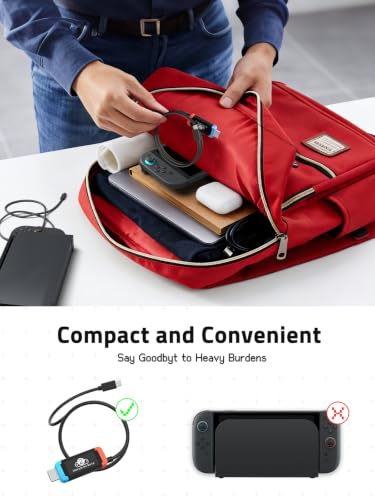 Lemorele Adapter for Switch 2 USB-C to HDMI 4K@60Hz 100W PD | Compatible with Switch OLED/Original, MacBook, Steam Deck, ROG Ally. DP Alt Mode required. 3.28ft plug-and-play cable - size: 3.28ft
