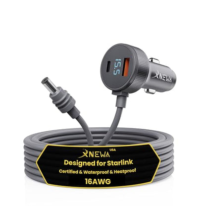 Starlink Mini Car Adapter, 3M/10FT, 3in1 Starlink Mini Power Cable | Waterproof for Cars, Trucks, RVs & Boats, 12V-48V, Aviation Aluminum Shell, Ai Chip for Stable Power - size: 3M/10FT