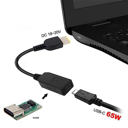 chenyang CY USB C to Rectangle ThinkPad X1 11.0 * 4.5mm Power Plug PD 65W Emulator Trigger Charge Cable - style: For Rectangle 20V