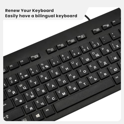 2PCS Ukrainian Keyboard Letter Stickers: Ukraine Keyboard Letters Replacement Sticker, Borderless Characters Alphabet for Laptop Computer PC Desktop, Peel-Off Film, Leave Letters - size: Ukrainian