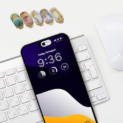 Webcam Cover, Camera Privacy Cover Slide for Laptop/Cell Phone/iPad/PC/Tablet, Protect Your Privacy and Security, 5 Pcs, Marble - color: Marble