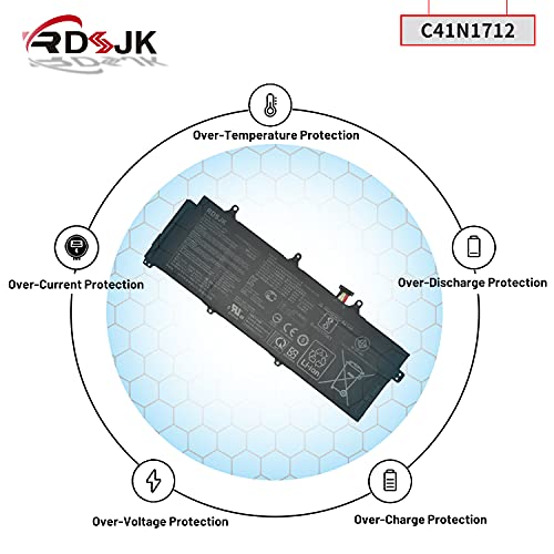 C41N1712 Laptop Battery for Asus ROG Zephyrus GX501 GX501G GX501GI GX501GM GX501GS GX501V GX501VI GX501VS GX501VS-XS71 GX501VSK GX501VIK GX501VI-GZ030T Series 0B200-02380100 0B200-02380200 15.4V 50Wh
