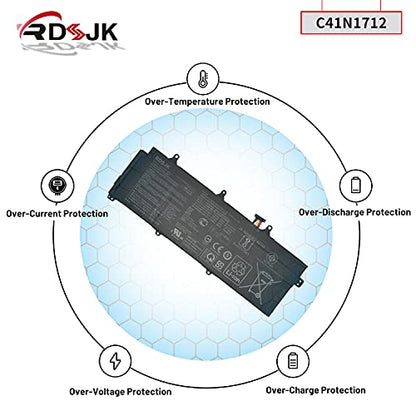 C41N1712 Laptop Battery for Asus ROG Zephyrus GX501 GX501G GX501GI GX501GM GX501GS GX501V GX501VI GX501VS GX501VS-XS71 GX501VSK GX501VIK GX501VI-GZ030T Series 0B200-02380100 0B200-02380200 15.4V 50Wh