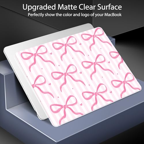 for 2026 MacBook Air 13-inch Laptop Case M5 2026 M4 2025 M3 2024 M2 2022 Release Model A3449 A3240 A3113 A2681, Hard Shell Cover for MacBook Air 13.6 inch, Bows-Stripe - color: Bows-Stripe