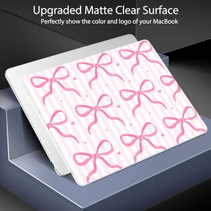 for 2026 MacBook Air 13-inch Laptop Case M5 2026 M4 2025 M3 2024 M2 2022 Release Model A3449 A3240 A3113 A2681, Hard Shell Cover for MacBook Air 13.6 inch, Bows-Stripe - color: Bows-Stripe