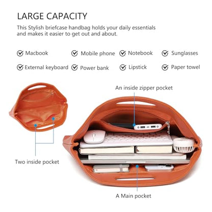 Official Document Computer Bag Stylishly Sleek with Multiple Compartments and Easy to Carry Design - color: Vitality Orange/Pu