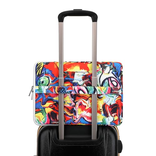 360° Protective Laptop Sleeve Case Bag with 3 Pockets,Handle,Luggage Strap for MacBook Pro 14 inch and 14 inch-14.4 inch Screen Laptop (Graffiti) - color: Graffiti, size: 14 inch-14.4 inch
