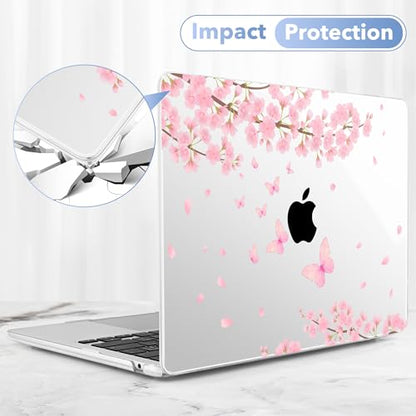 May Chen for MacBook Air 15 inch Case M5 M4 M3 M2 2026 2024-2023, Model A3448 A3241 A3114 A2941, Closes Seamlessly Hard Shell Laptop Cover with Keyboard Cover, Cherry Blossom - color: Cherry blossom