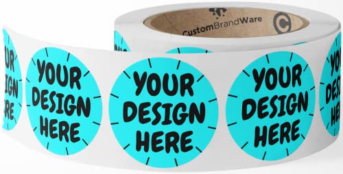 CustomBrandWare 50+ Custom Circle Sticker Labels, Gloss/Matte Custom Sticker, Any Text Or Image, Your Logo Design is Printed on Premium Paper (2 inch Circle) - size: 2 inch Circle
