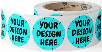 CustomBrandWare 50+ Custom Circle Sticker Labels, Gloss/Matte Custom Sticker, Any Text Or Image, Your Logo Design is Printed on Premium Paper (4 inch Circle) - size: 4 inch Circle