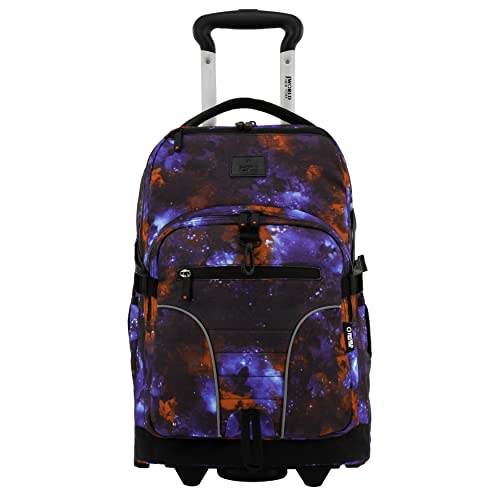 J World Lunar Rolling Backpack. Laptop Bag With Wheels. Wheeled Carry-On Travel Luggage, Galaxy, 19.5 x 13 x 8 Inches - color: Galaxy