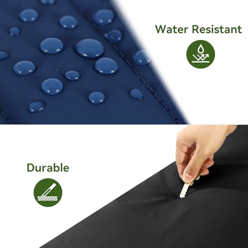Vomgomfom 86L Collapsible Wheeled Duffle Bag Waterproof, Navy | Detachable Backpack Straps, Padded Laptop Sleeve, Quilted Reinforced Base, U-Shape Mesh Pocket, Shoe Compartment - color: Navy