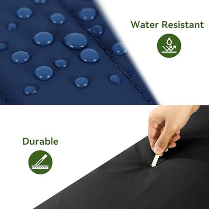 Vomgomfom 86L Collapsible Wheeled Duffle Bag Waterproof, Navy | Detachable Backpack Straps, Padded Laptop Sleeve, Quilted Reinforced Base, U-Shape Mesh Pocket, Shoe Compartment - color: Navy