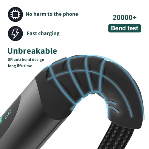 100W USB-C Cable[2-Pack,4FT/6.6FT],Type C Super Fast Charging with LED Display,USB C Charging Cable 480Mbps Data Nylon Braided Compatible with Samsung Galaxy iPad MacBook Pixel