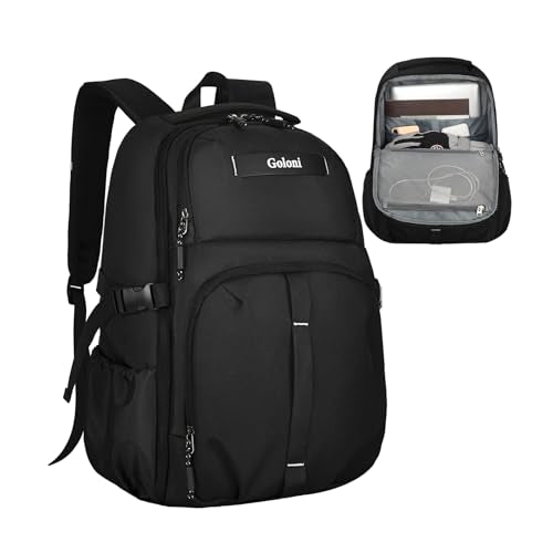 Goloni Airline Approved Travel Backpack 35L - Under Seat Carry On, Water Resistant 15.6 Inch Laptop Compartment for Men Women Work Travel,Black - color: Black