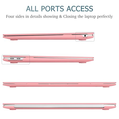 May Chen Compatible with New MacBook Air 13 inch Case 2021 2020 2019 2018 Release, Plastic Hard Shell with Keyboard Case for MacBook Air 13 inch with Retina Dispaly Fits Touch ID, Matte Pink - color: Pink