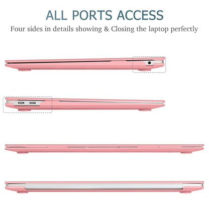 May Chen Compatible with New MacBook Air 13 inch Case 2021 2020 2019 2018 Release, Plastic Hard Shell with Keyboard Case for MacBook Air 13 inch with Retina Dispaly Fits Touch ID, Matte Pink - color: Pink