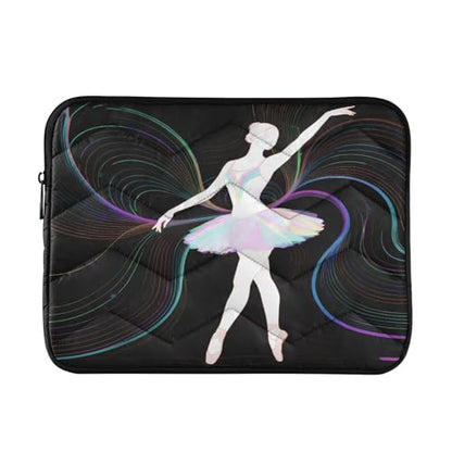 Ballet Dancer Silhouette 13” Quilted Laptop Sleeve Case Soft Notebook Protector Bag Computer Carrying Case - color: Ballet dancer silhouette, size: Medium