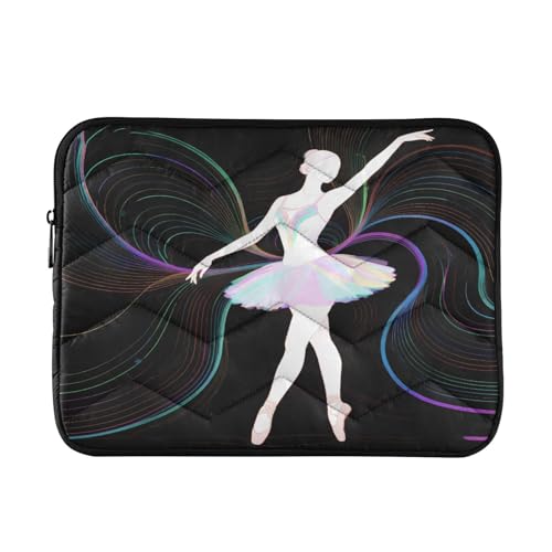 Ballet Dancer Silhouette Waterproof Laptop Sleeves 14-16 Inch Padded Quilted Laptop Protector Bag Notebook Case - color: Ballet dancer silhouette, size: Large