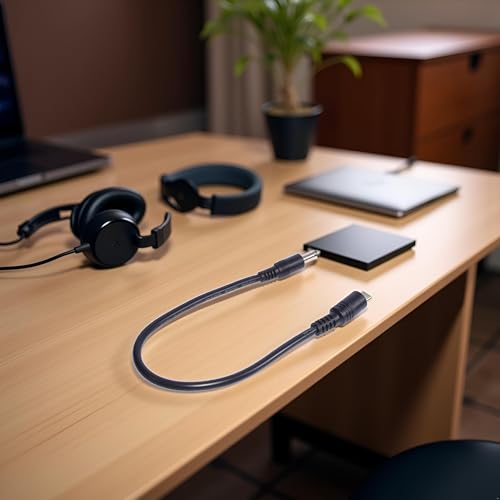 Black DC6.5x4.4mm Extended Line Power Cable 6.5x4.4mm for Notebook Short Extension Cord 18AWG 120W DC6044 Power Supply Cord Power Cords Cables (30cm)
