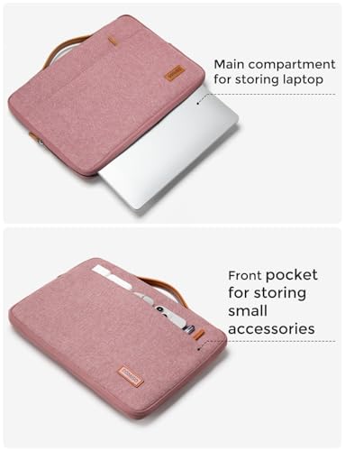 DOMISO 17 inch Laptop Sleeve Protective Case Cover Compatible with 17-17.3 inch HP Dell ASUS Lenovo Chromebook,Waterproof Computer Cases Bag with Handle,Pink - color: Pink, size: 17 - 17.3 inch