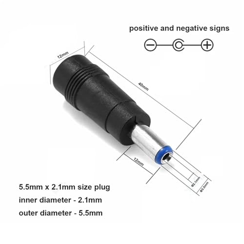 DC Power Connector DC Power Plug Connector Adapter Female to Male Jack Panel Mount Terminal Converter for Laptop(Lavender) - color: Lavender