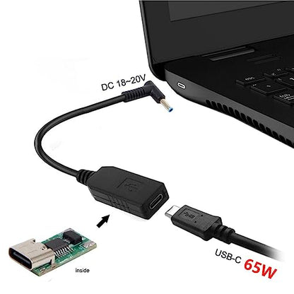 chenyang USB C to DC 20V 4.5x3.0mm Power Plug PD 65W Emulator Trigger Charge Cable for Laptop - style: For DC4.5x3.0mm 20V