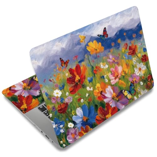 SUPERDANT Laptop Skin Sticker Oil Painting Flowers Laptop Decals Personalized Universal Notebook Computer Wrap Vinyl Skin Stickers Cover Art Decal Removable 12-15.6 Inch Scratch-Resistant Gifts - style: Colorful Flower Clusters