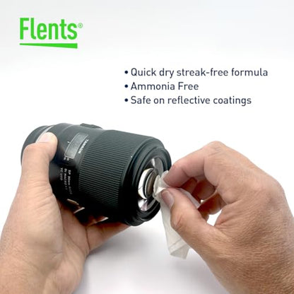 Flents Lens Wipes, Wipe 'N Clear, 100 Count, Pre-Moistened, Streak-Free, Safe for Glasses, Sunglasses, Anti-Fog, Gentle Cleaning, Clear Vision, Individually Wrapped for Travel & Convenience | Safe for Glasses, Sunglasses, Gentle Cleaning, Clear Vision, In