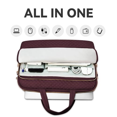 Laptop Case Bag Women Men Computer Sleeve Compatible with MacBook/Dell/HP/Acer/ASUS, Waterproof Shoulder Carrying Briefcase, Red, 15.6-16 Inch - color: Wine Red, size: 15.6 Inch