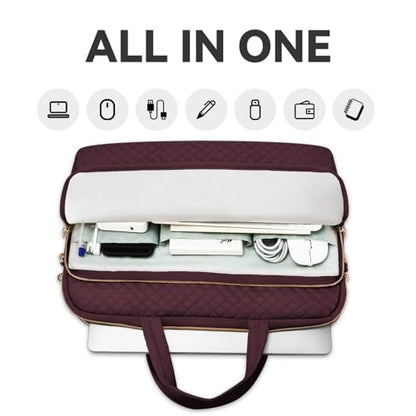 Laptop Case Bag Women Men Computer Sleeve Compatible with MacBook/Dell/HP/Acer/ASUS, Waterproof Shoulder Carrying Briefcase, Red, 14-14.5 Inch - color: Wine Red, size: 14 Inch