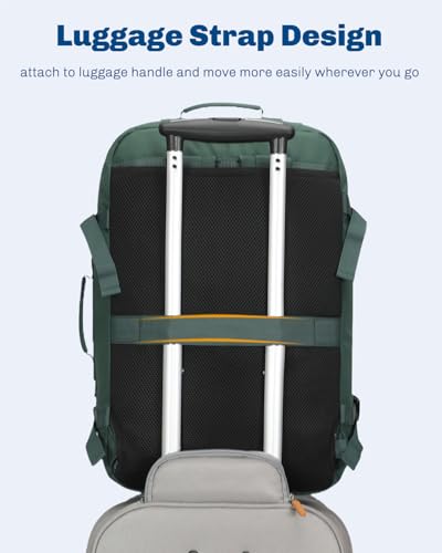 Carry on Backpack 38L Large Travel Backpack for Women Flight Approved Weekender Bag Laptop Backpack Men 15 inches Oliver Green - color: Oliver Green