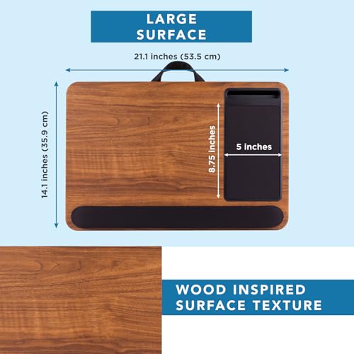 LAPGEAR Home Office Pro Lap Desk – Espresso Woodgrain, Fits 15.6” Laptops - color: Espresso Woodgrain, size: Home Office Pro W/Wrist Rest