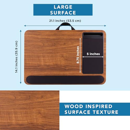LAPGEAR Home Office Pro Lap Desk – Espresso Woodgrain, Fits 15.6” Laptops - color: Espresso Woodgrain, size: Home Office Pro W/Wrist Rest