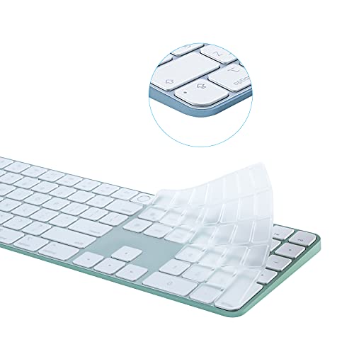 [Not for 2024 Release A3119] Keyboard Cover for iMac Magic Keyboard (Model A2520, Touch ID, with Numeric Key) - Ultra Thin, Protective and Clear Keyboard Cover Protector Skin - color: A2520 (Touch ID & Long Model )