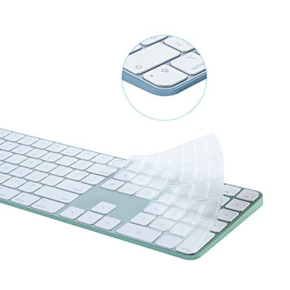 [Not for 2024 Release A3119] Keyboard Cover for iMac Magic Keyboard (Model A2520, Touch ID, with Numeric Key) - Ultra Thin, Protective and Clear Keyboard Cover Protector Skin - color: A2520 (Touch ID & Long Model )
