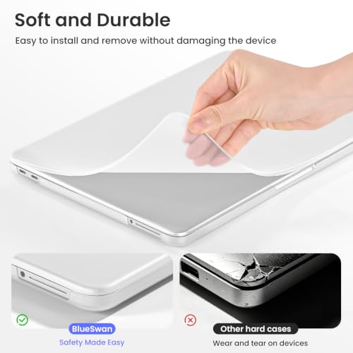 BlueSwan Flexible Case for MacBook Neo 13 inch 2026, Model A3404 A18 Pro | Anti-Scratch Protective Laptop Cover with Grippy Matte Texture, Seamless Fit and Lightweiht, Frosted White - color: Frosted White, size: Neo 13-inch (2026)
