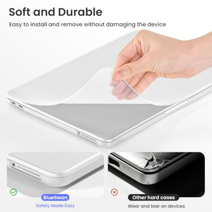 BlueSwan Flexible Case for MacBook Neo 13 inch 2026, Model A3404 A18 Pro | Anti-Scratch Protective Laptop Cover with Grippy Matte Texture, Seamless Fit and Lightweiht, Frosted White - color: Frosted White, size: Neo 13-inch (2026)