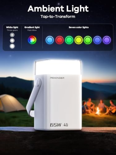 65W Power Bank 40000mAh Laptop Portable Charger Battery Pack - White - color: Glacier White