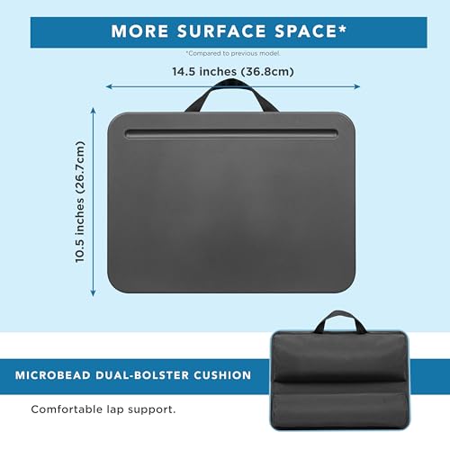 LAPGEAR Compact Lap Desk – Fits Up to 15″ Laptops – Charcoal-– Style No. 43105,(Pack of 12)