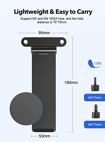 UPERFECT Portable VESA Monitor Stand with Hand Screw, 7 to 18.5 inch Freestanding VESA Monitor Desk Mount with Swivel/Tilt/Rotation, Fits Screen with M3/M4*75MM